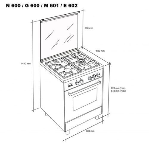 Fogão a Gás Butano Propano Meireles M 601 X | 4 Zona(s), 51L