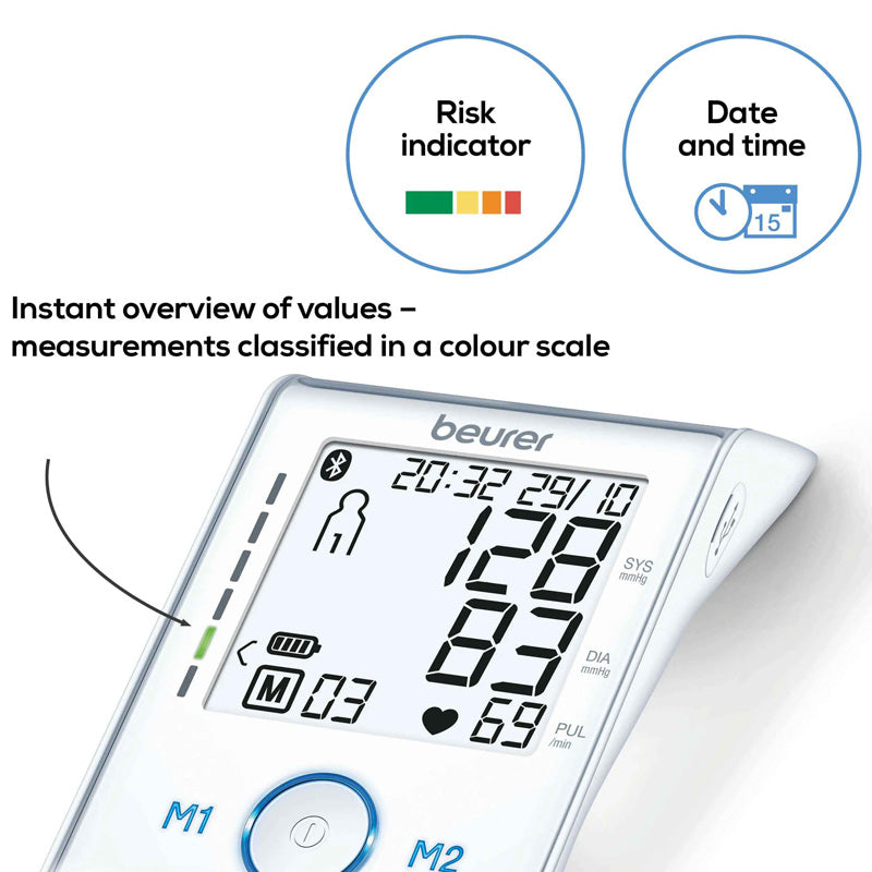 Medidor de Tensão Beurer BM85 | Bluetooth, LCD, Det. Arritmia