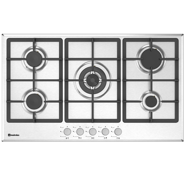 Placa a Gás MEIRELES MG4955 X | 86cm, 5 queimadores