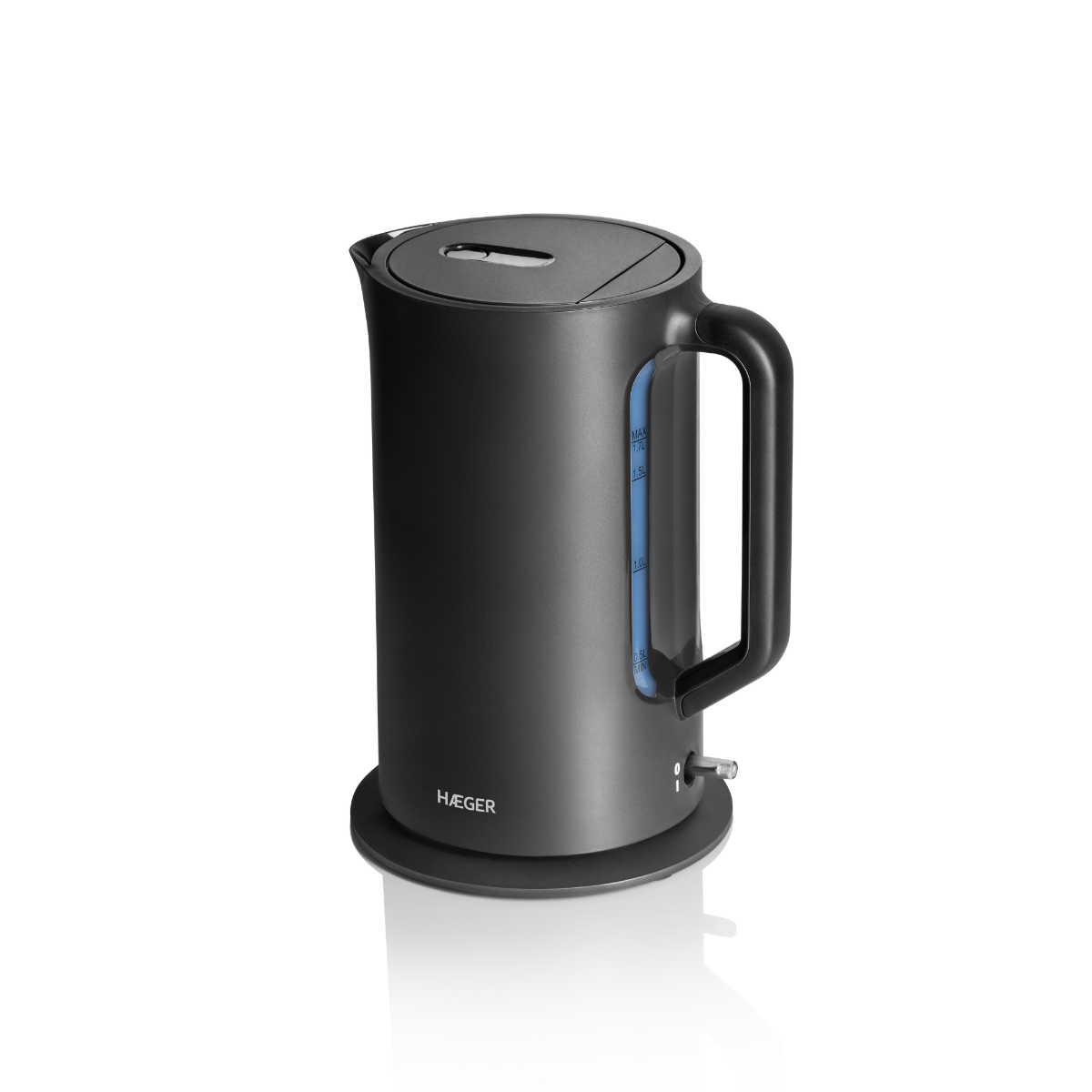 Jarro Elétrico HAEGER Midnigh | 1.7L, 2200W, Base 360°, Preto
