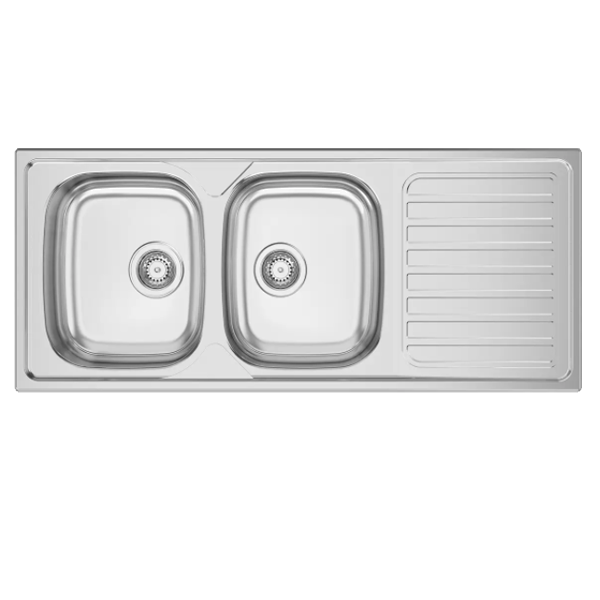 Lava Loiça RODI Okio Line 120 Flat | Inox, 2 Cubas, Encastrar