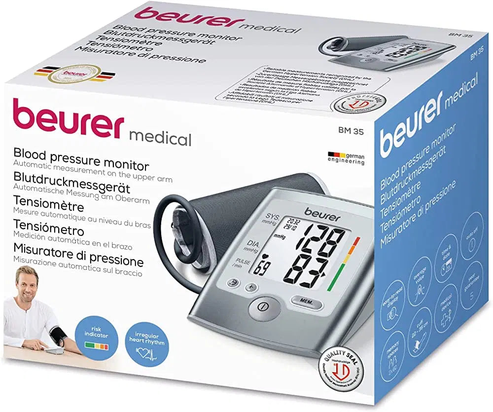Medidor de Tensão Beurer BM35 | Auto, 2x60 Memórias, Bateria