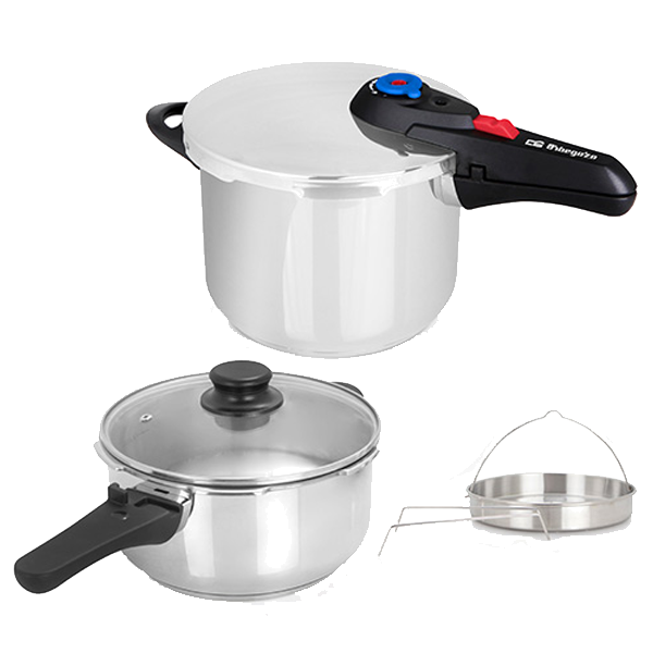 Panela de Pressão ORBEGOZO HP 4566 | Inox 18/10, 4+6L, 22cm