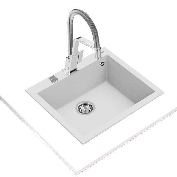 Lava Loiça TEKA Forsquare 50.40 TG | 1 cuba, Tegranite+, Artic White