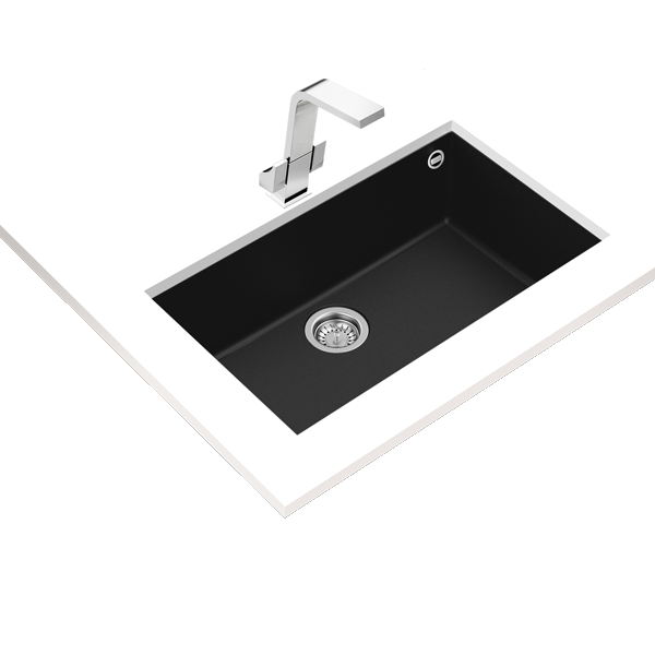 Lava Loiça TEKA Square 72.40 Tg | 1 Bacia, Tegranito, Preto