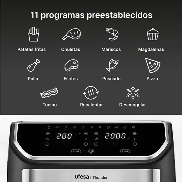 Fritadeira UFESA Thunder | 9L, 1700W, 11 Programas