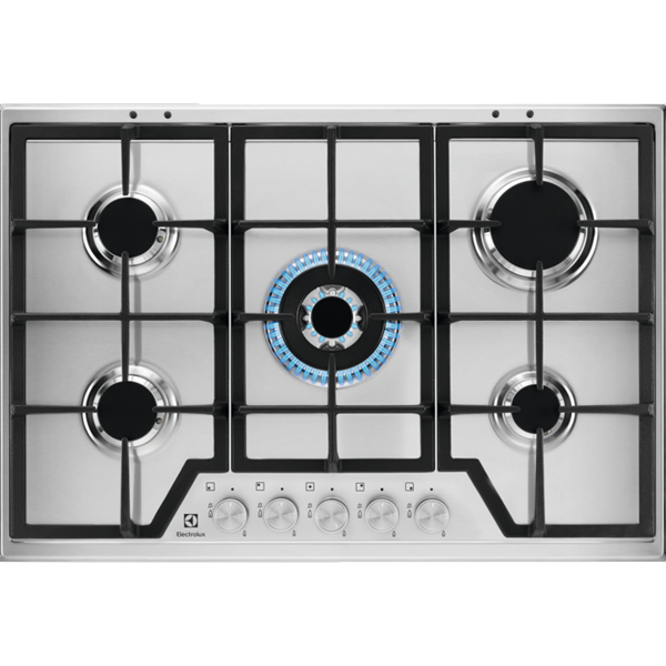 Placa a Gás Electrolux KGS7536SX | Grelhas Ferro, Inox, 75cm