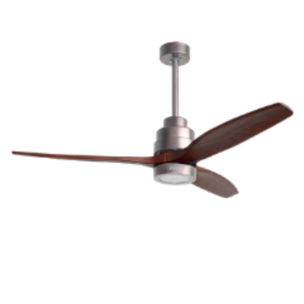 Ventoinha de Teto UFESA Nepal Inox/Roble | 132cm, LED 3 Tons, Comando