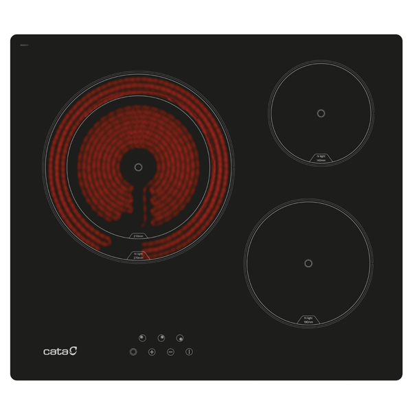 Placa Vitrocerâmica CATA TD 6003 BK | 3 zonas, 5.4kW