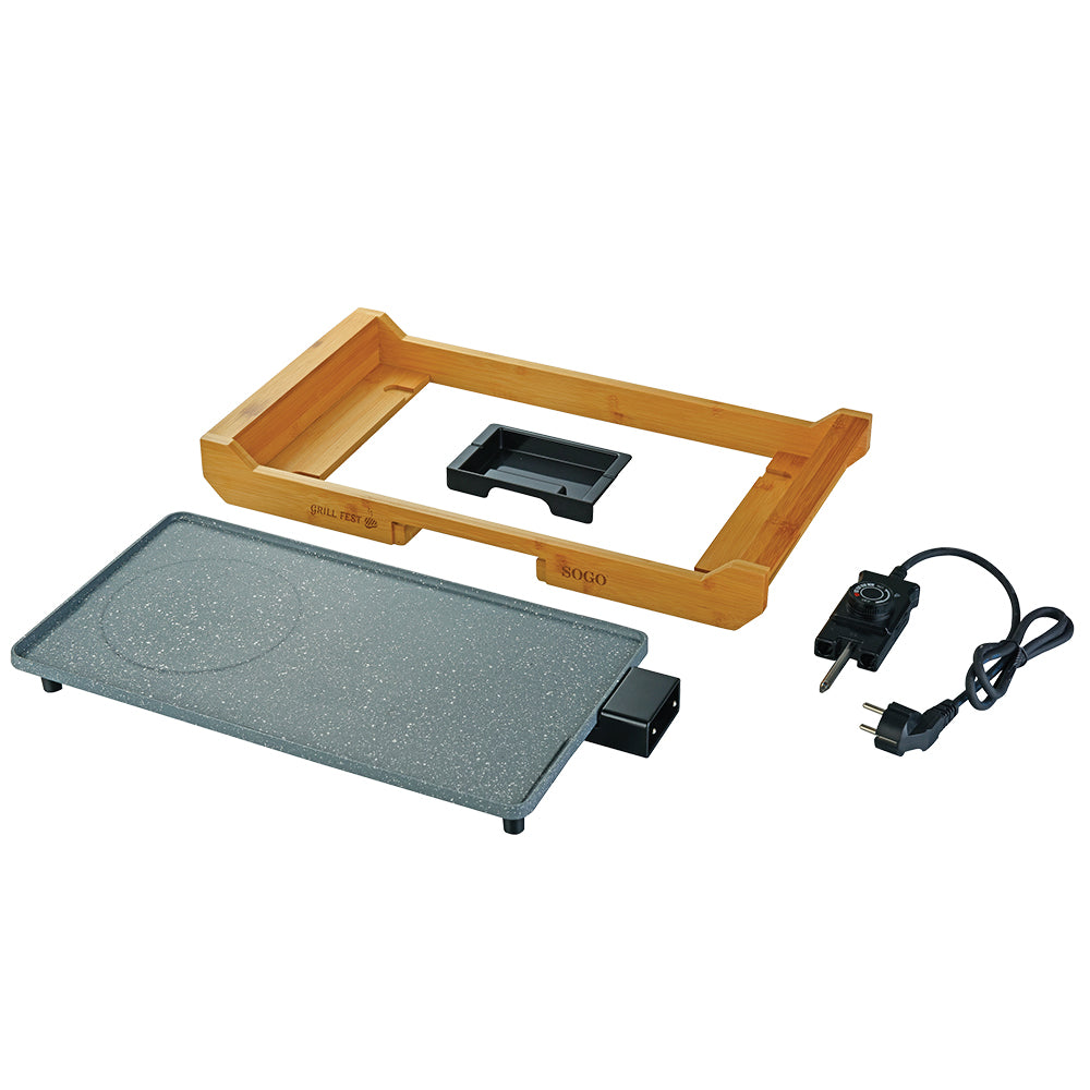 Grelhador Sogo BARSS1223 | 43x23cm, Antiaderente, 2200W