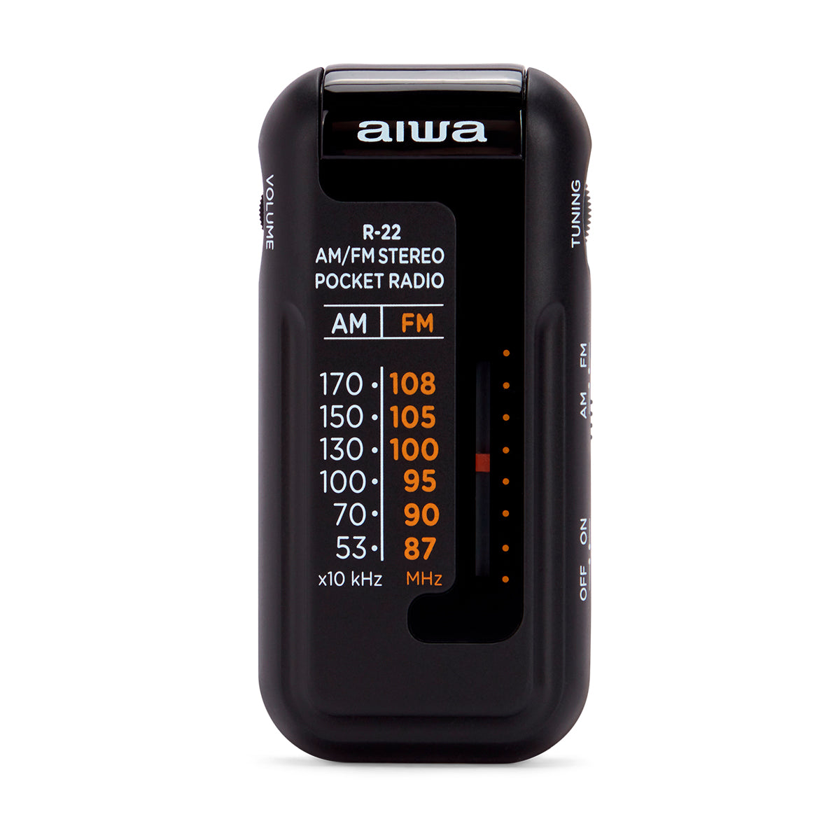 Rádio de Bolso AIWA R22BK | AM/FM, Auscultadores, Clip cinto