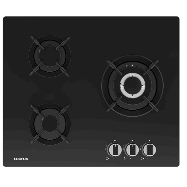 Placa a Gás Taurus Gc3hn | 3 Queimadores, 6.35kW, Ignição Automática