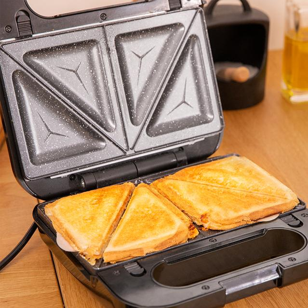 Sanduicheira CECOTEC ROCK´N TOAST 4IN1 | 900W, RockStone, 4 placas