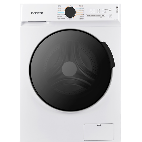 Máquina Lavar e Secar Roupa Infiniton WSDG8A6D4BN | 8kg Lavar, 6kg Secar, A/D
