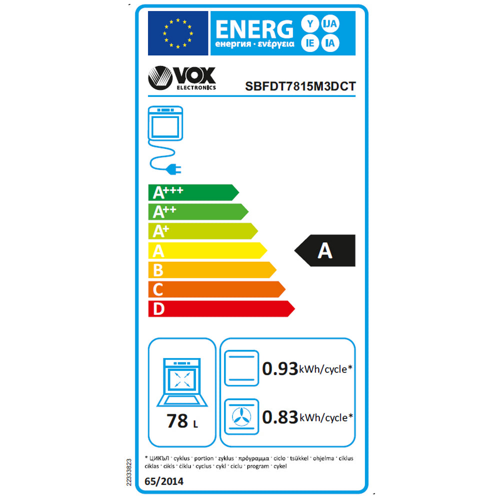 Forno Elétrico Vox SBFDT7815M3DCT | 78L, Pirolítico, Convecção