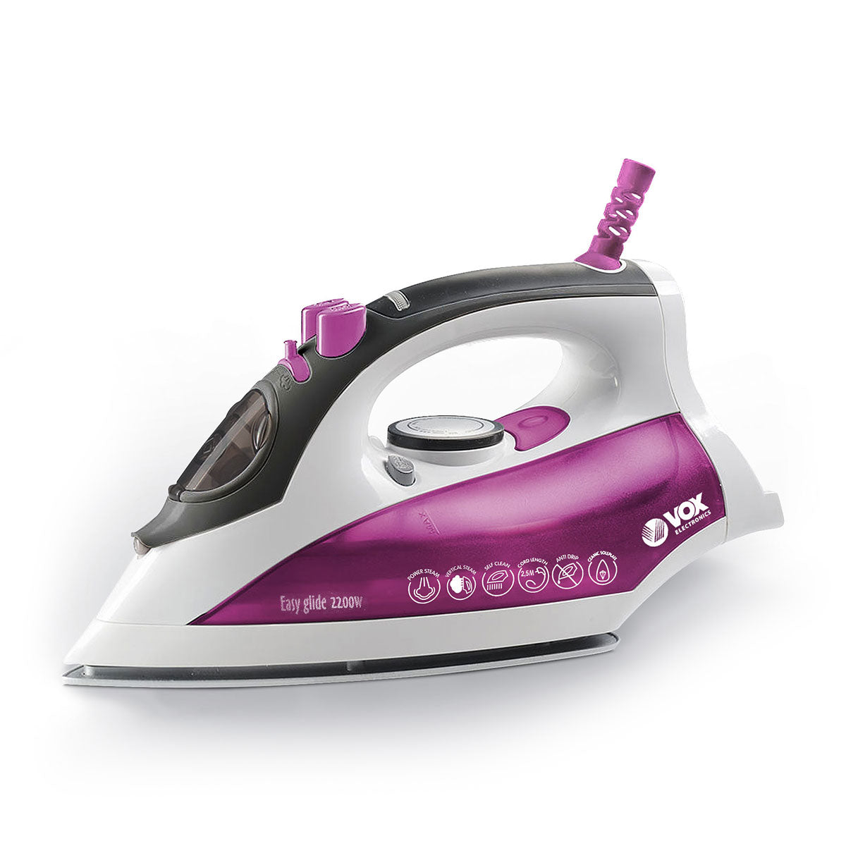 Ferro de Engomar VOX DBL 7003 | 2200W, Vapor Vertical, Anticalcário