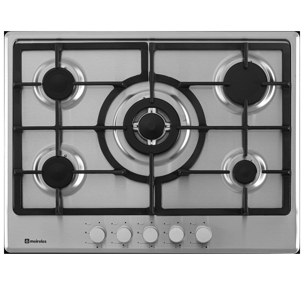 Placa a gás Meireles Mg 4755 X | 5 Queimadores, Wok, Inox