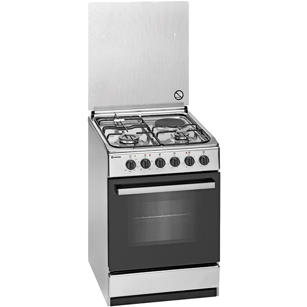 Fogão Combinado Meireles E542XNVS | 3 zonas a gás, Forno elétrico, 59L