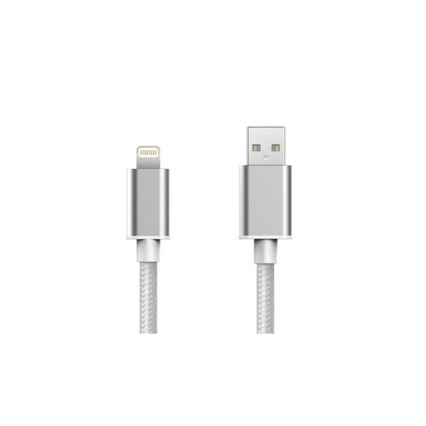 Cabo USB Tech Fuzzion Lightning Silver | Prata, Lightning, USB-A