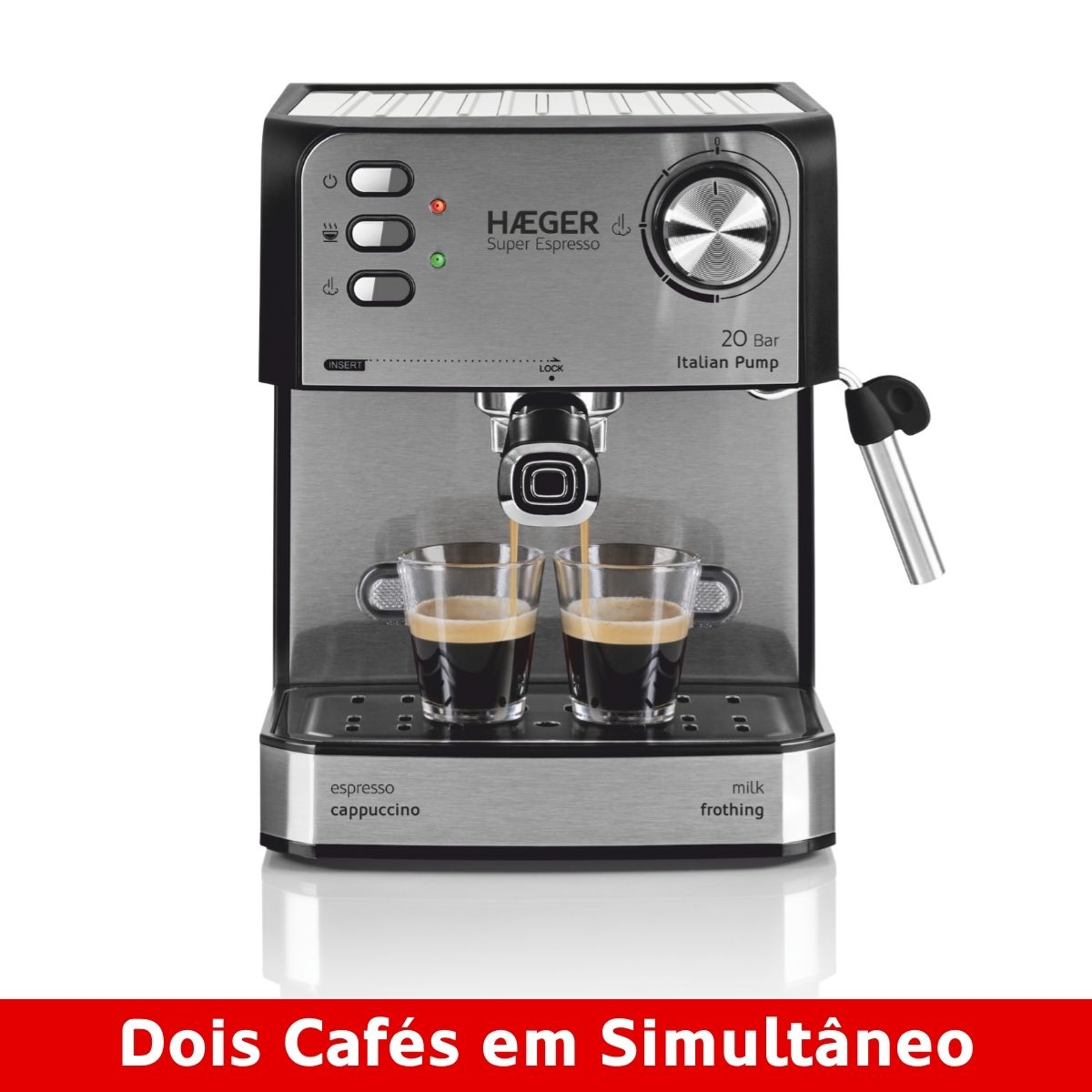 Máquina de Café Expresso Haeger Super Espresso | 20 Bar, 1,6L