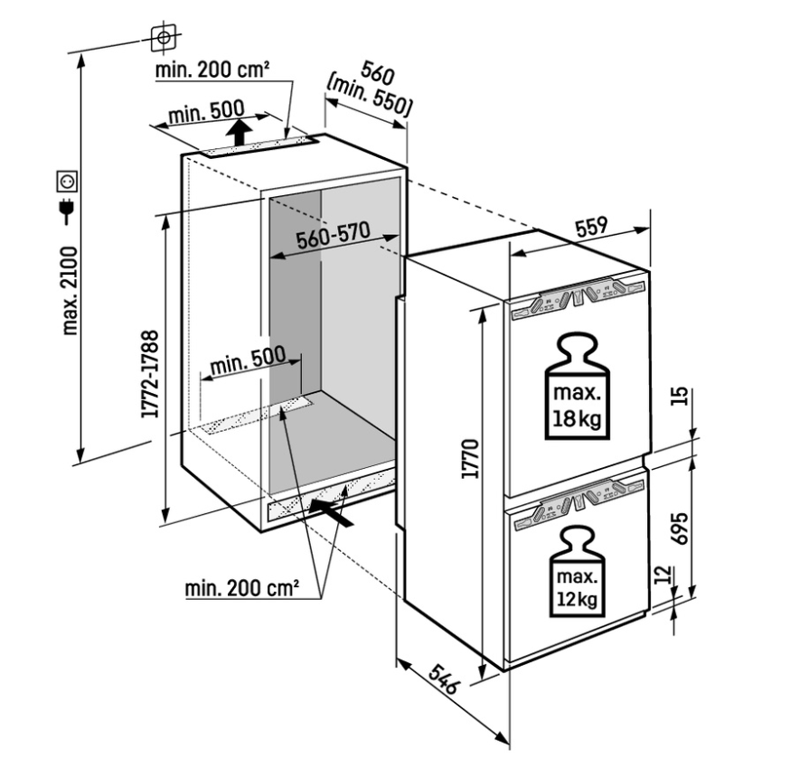 Frigorífico Encastre Liebherr ICBNbi 5153 | 245L, BioFresh, Branco