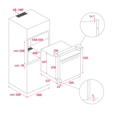 Forno Elétrico TEKA Hsb6266 | 70L, 250ºC, Airfry