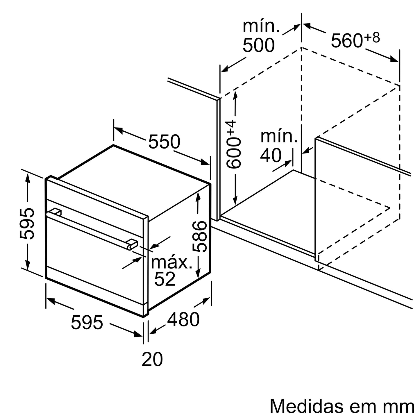 Máquina de Lavar Loiça Encastre SIEMENS Sc05ib00te | 8 talheres, E