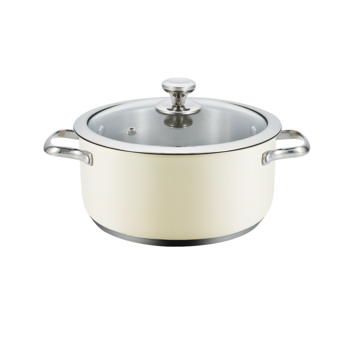 Panela De Cozinha Haeger Pastel Pot 28h - Diâmetro 28 Cm | Inox, Tampa de Vidro