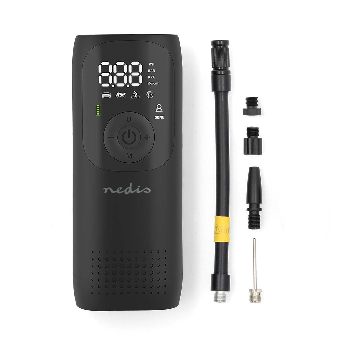 Compressor de Ar Nedis PAAC10BK | 150 psi, 12 L/min, USB-C