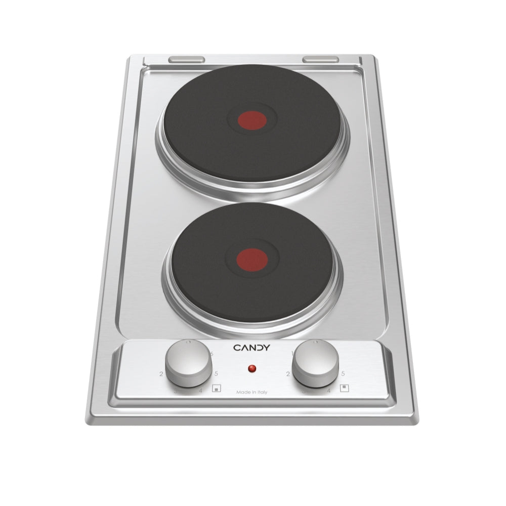 Placa VitrocerâmicaCandy CE32XK | 2 Zonas, 30cm, Aço inoxidável