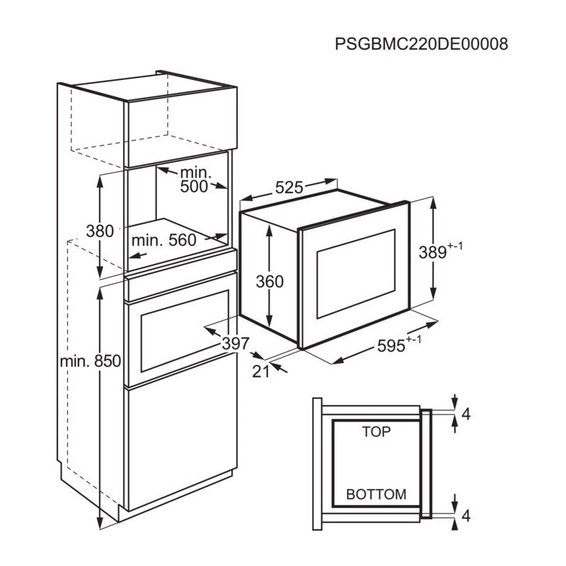 Micro-ondas Encastre AEG OMB6G261TT | 26L, 900W, Grill