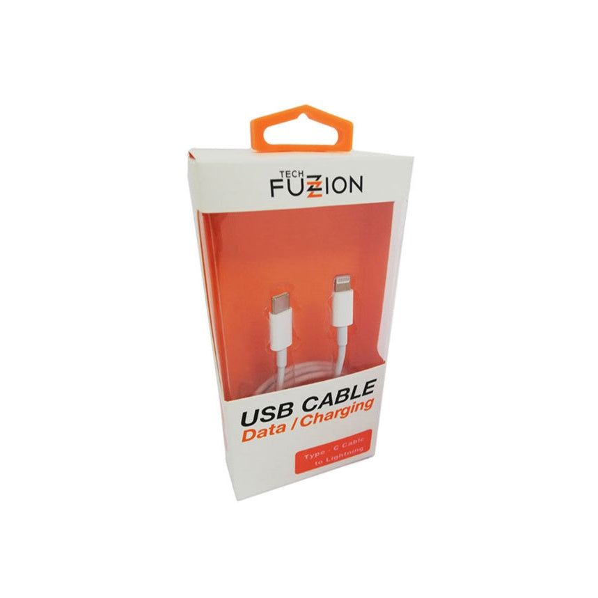 Cabo Tech Fuzzion USB-C para Lightning | Branco, Carregamento, Dados