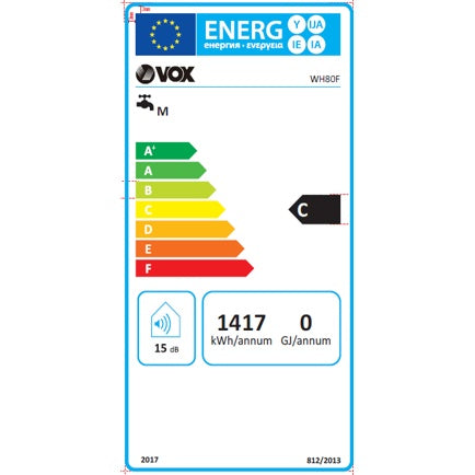 Termoacumulador Vox WH80F | 80L, 1500W, Classe C