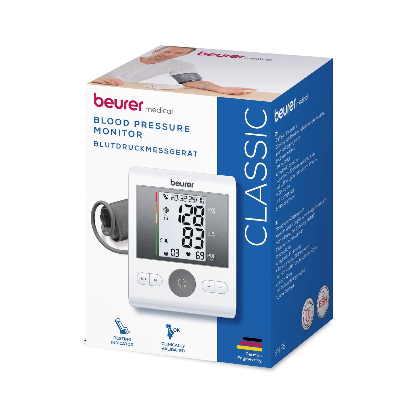 Medidor de Tensão Beurer BM28 | Automático, LED, Memória