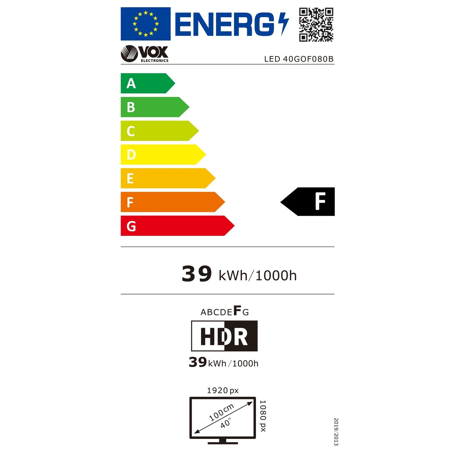 TV Vox 40GOF080B | 40", LED, Full HD, Google TV