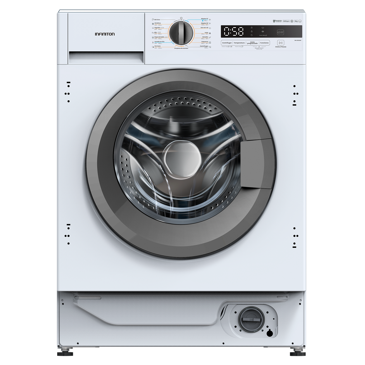 Máquina de Lavar Roupa Infiniton Wmb84abn | 8kg, 1400rpm, A-10%
