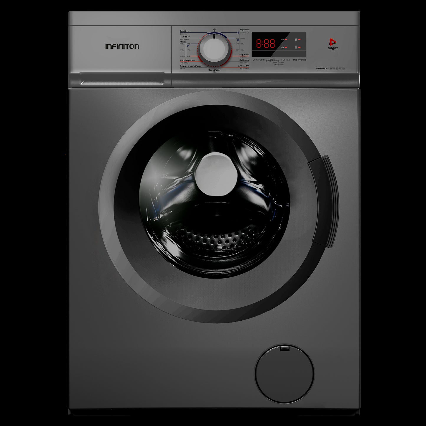 Máquina de Lavar Roupa Infiniton WMD61DPE | 6 Kg, 15 Programas, Inox