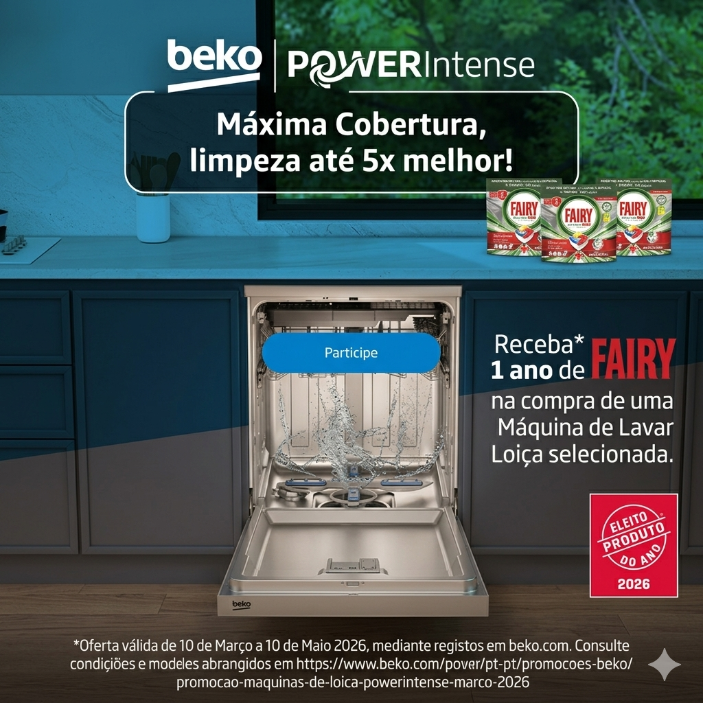 COMPRE UMA MÁQUINA DE LAVAR LOIÇA E RECEBA 1 ANO DE DETERGENTE FAIRY (10/03/2026 - 10/05/2026)