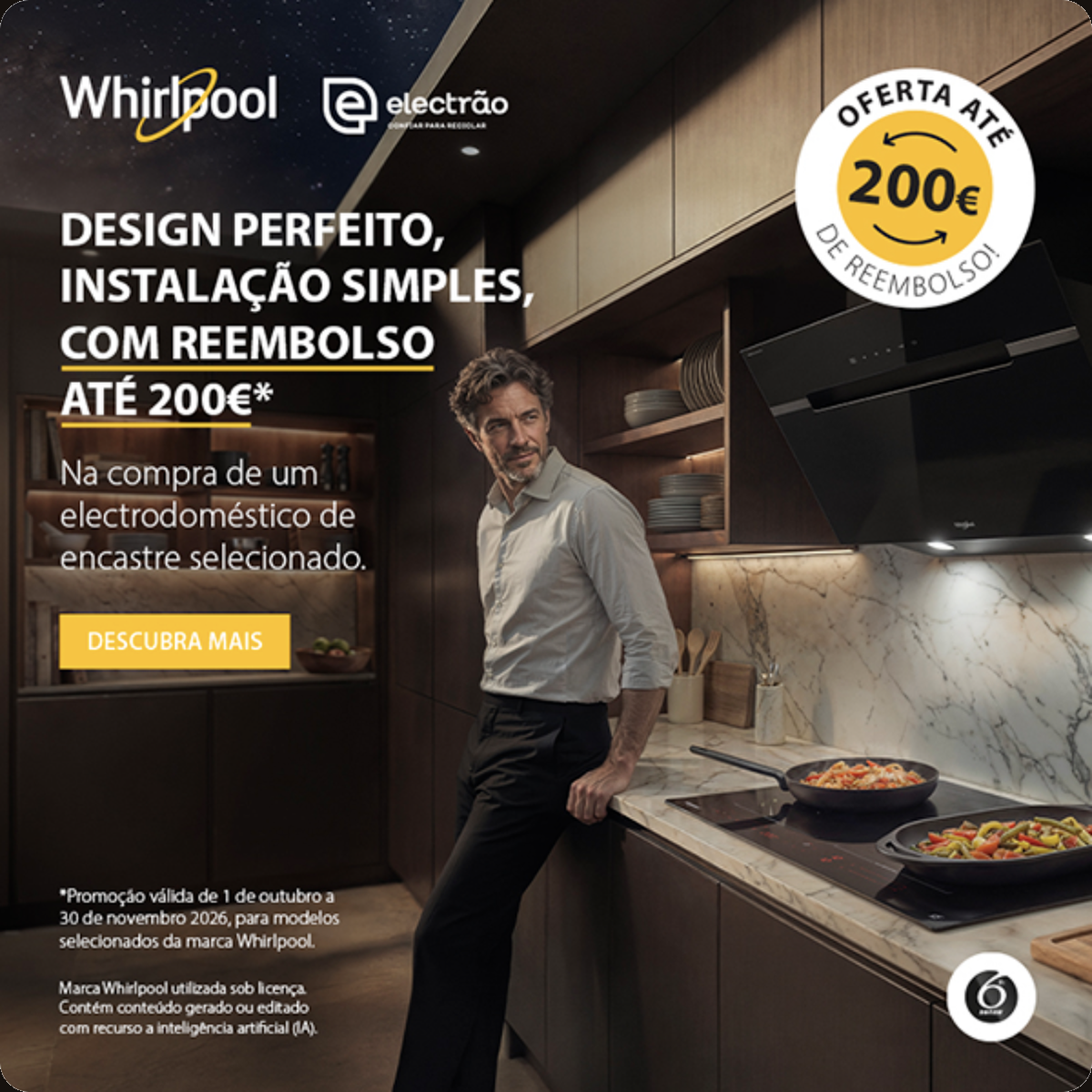 Campanha Whirlpool Cashback Encastre - reembolso até 200€