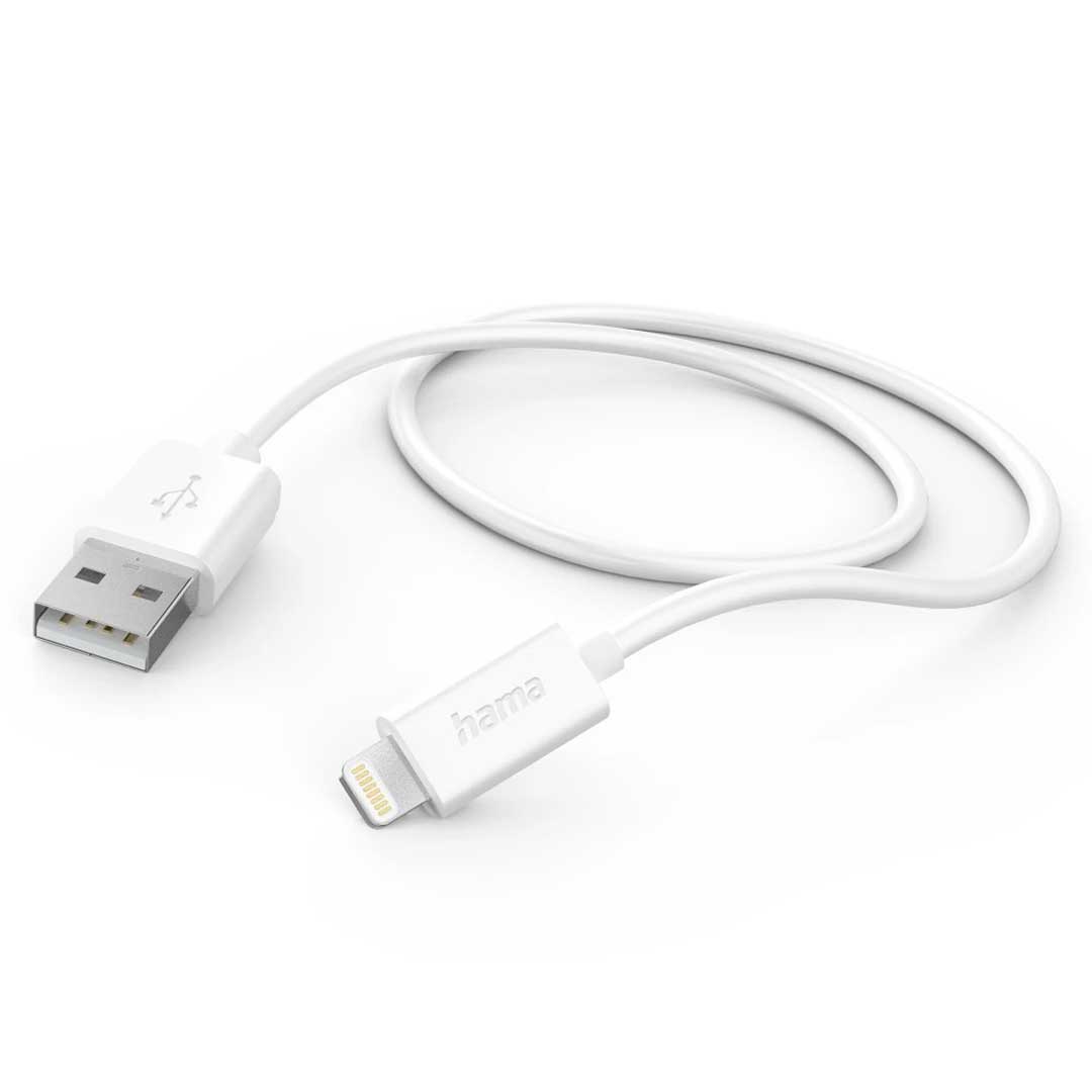 Cabo Hama Lightning | 1m, USB‑A, Branco