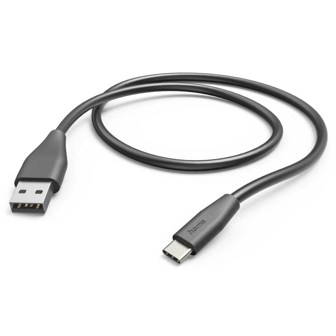 Cabo USB-A Hama 00201595 USB-C 1.5m | Preto 3A