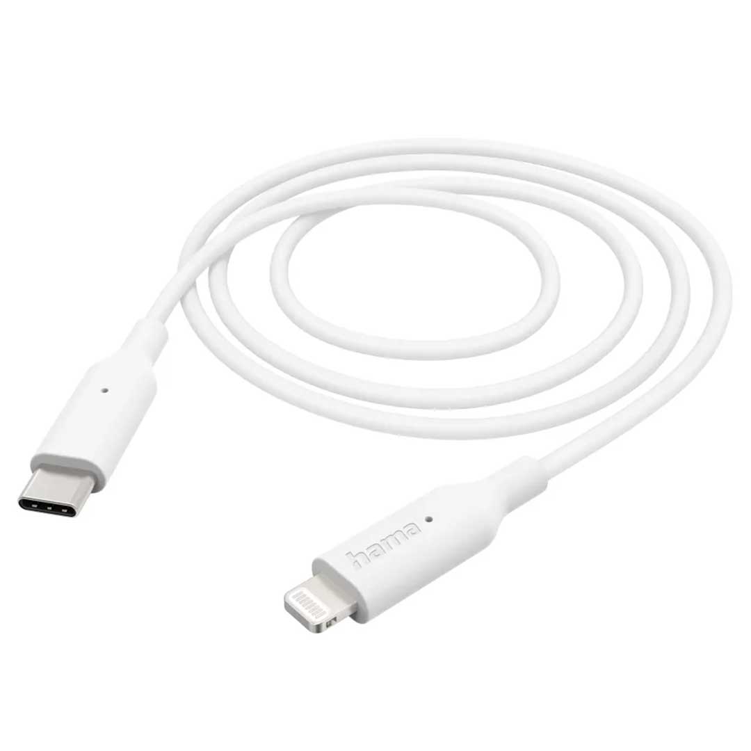 Cabo USB-C Hama 00201598 Lightning 1m | Branco MFi