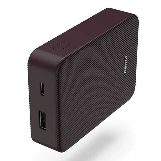 Powerbank Hama Colour 10 | 10000mAh, USB-C, USB-A, Ameixa