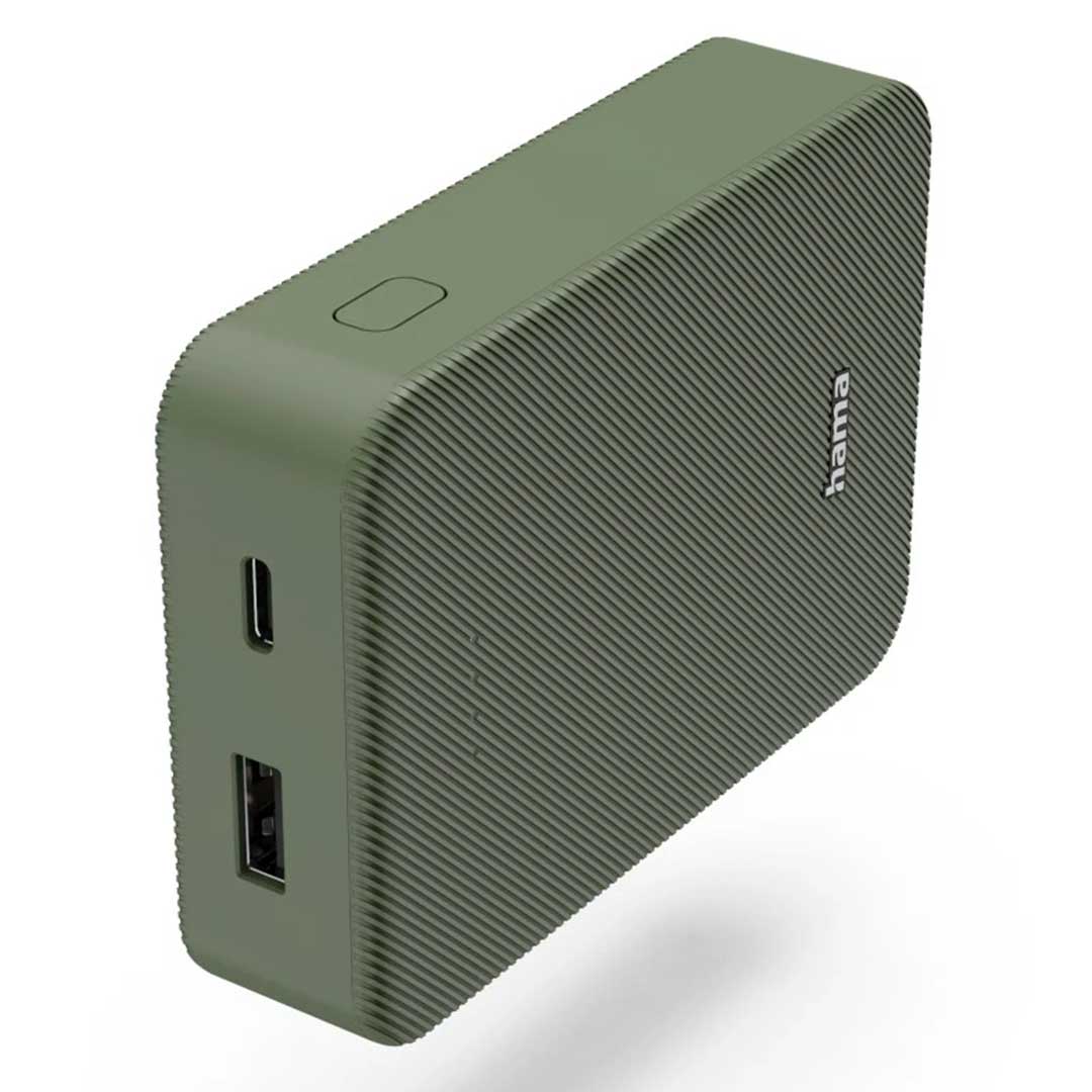 Powerbank Hama Colour 10 | 10000mAh, 2 Saídas, Verde