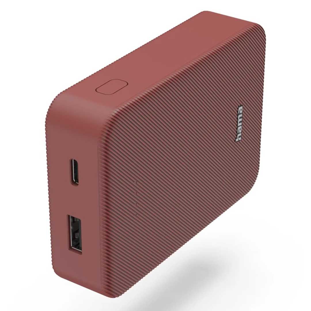 Powerbank Hama Colour 10 | 10000mAh, 2 Saídas, Vermelho