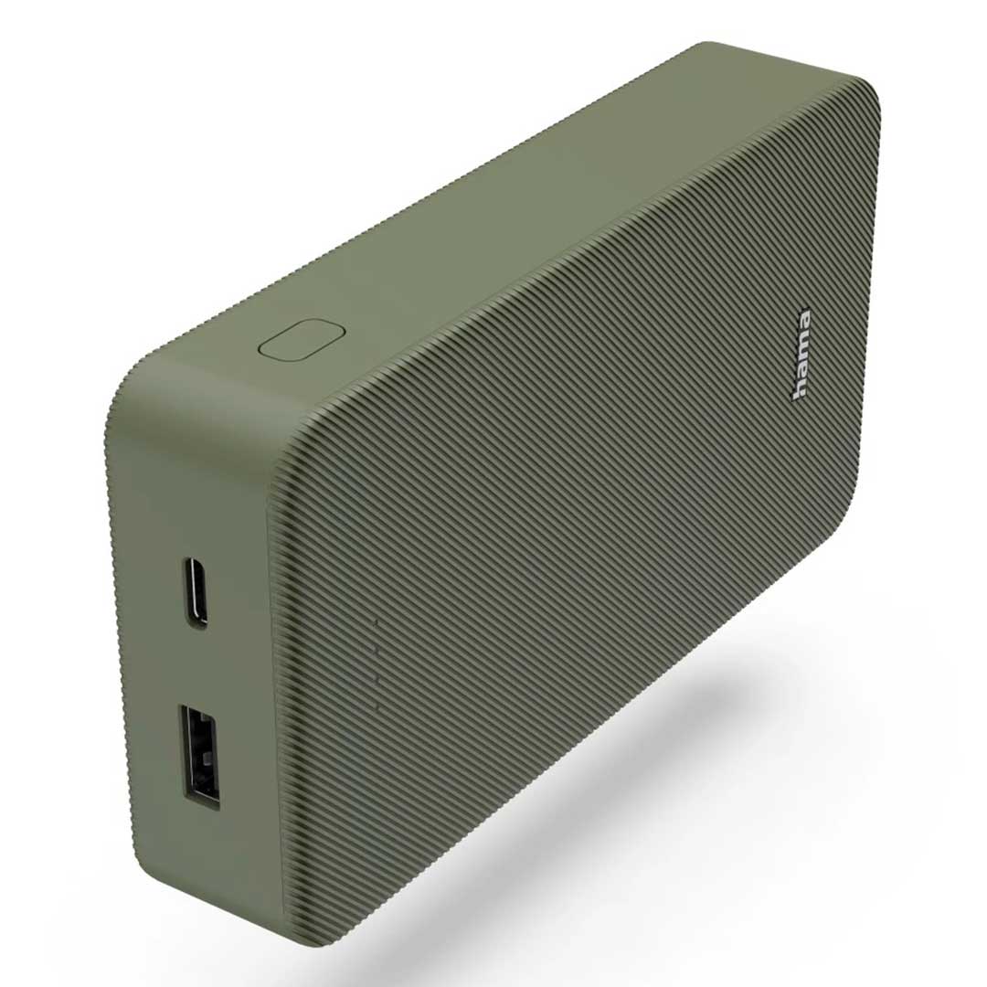 Powerbank Hama Colour 20 | 20000mAh, 2 Saídas, Verde
