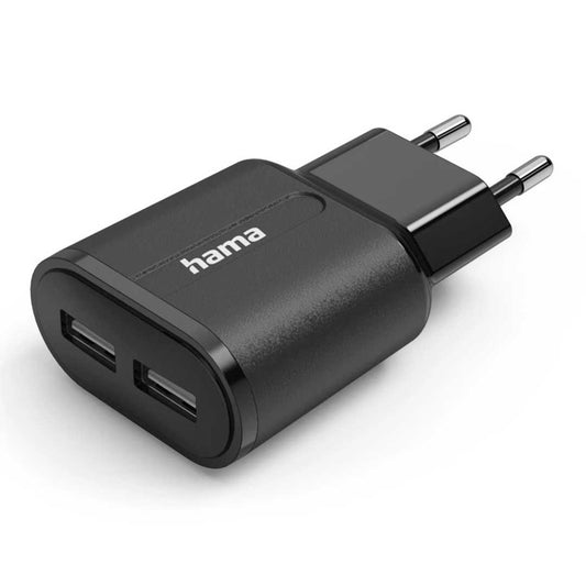 Carregador Hama 00201971 | 2x USB-A, 12W, Preto