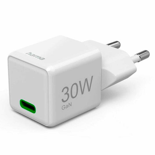 Carregador Hama GaN USB-C PD 30W | Super Mini Branco QC
