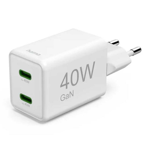 Carregador de Parede Hama 00125146 | 40W, 2x USB-C, PD, GaN