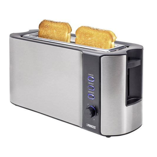 Torradeira PRINCESS 1000W | Aço Inox, Abertura Longa, 6 Níveis